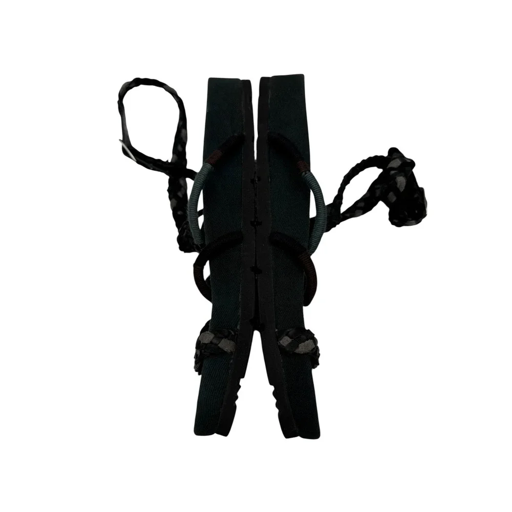 Free People Denali Gladiator Sandals Women's 38 Black Teal Braided Wrap‎ Boho - Picture 3 of 11